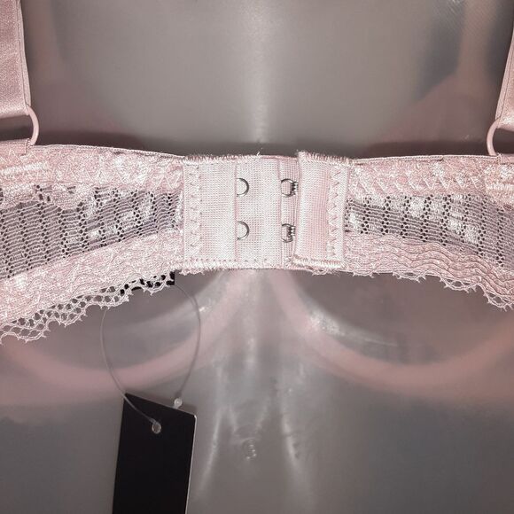 Youmita 34C Pink Suede Soft Lace Unpadded Bra NWT - Picture 3 of 9